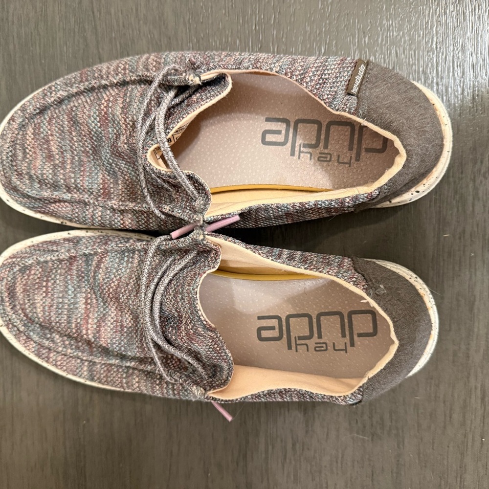 Hey Dude Brown and Pink Woven Shoes